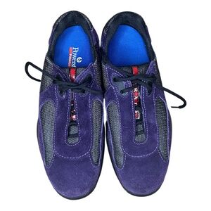 Prada America's Cup Purple Suede & Black Sneakers 38